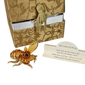 The Taste of Honey About Face Designs Messenger VTG Glass HoneyBee Figure w/ Box